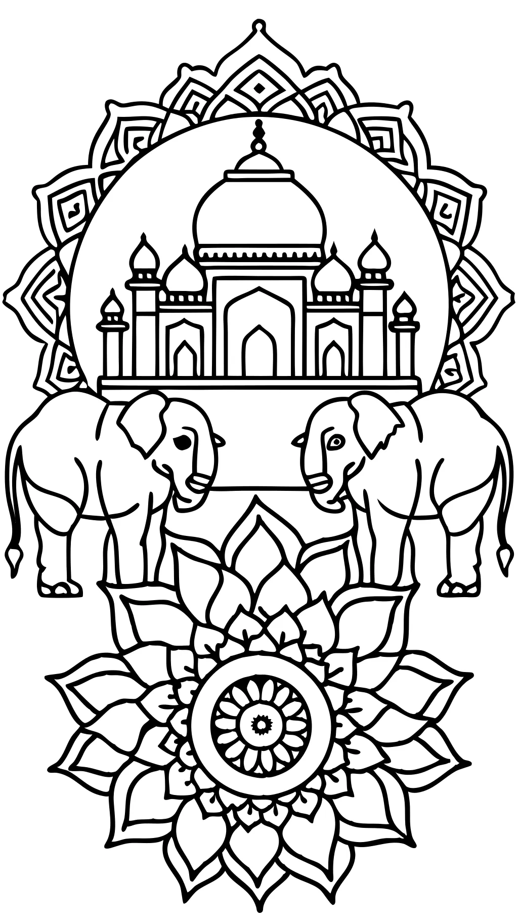 india coloring page